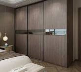 Trueliving 3 Door Sliding Brown wardrobe in Laminates Finish (1524MM X 609MM X 2438.4MM)